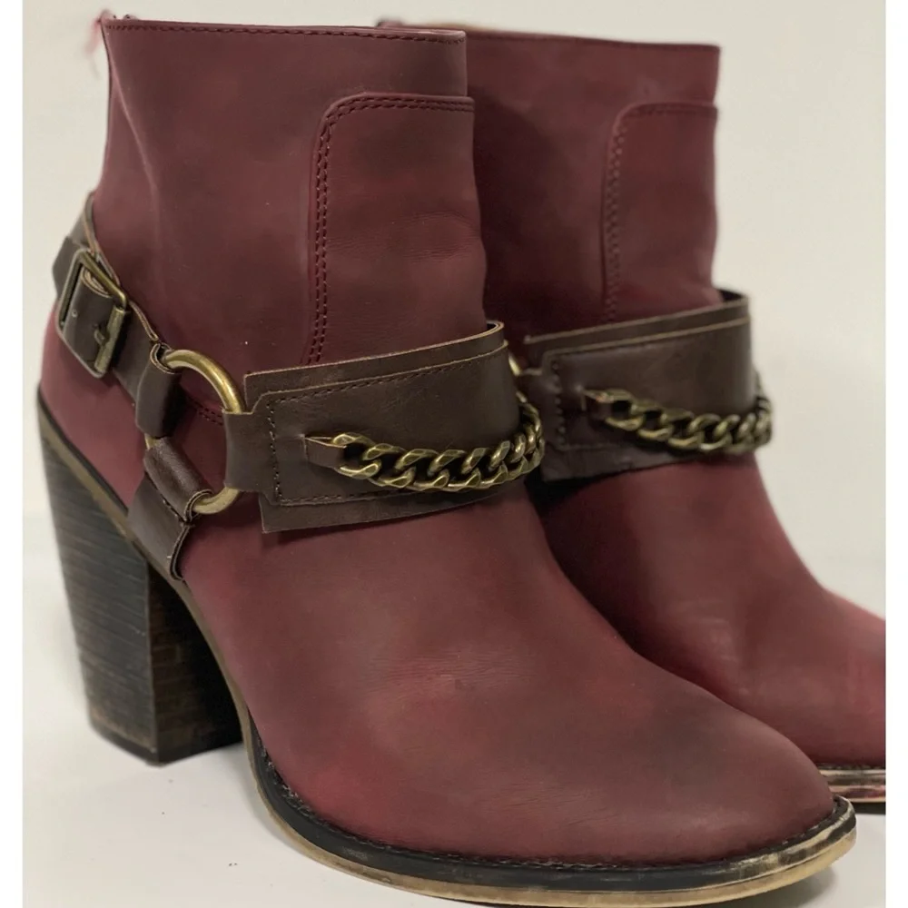 Candie's Heeled Ankle Boots Wine Size 9.5 - Picture 4 of 11